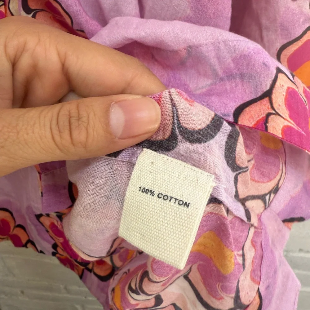 Free People Kinga Csilla Anuenue Lae Boyfriend Pink Rose Floral Shirt - Picture 5 of 7
